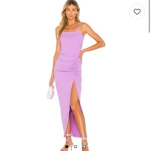 NWT Revolve Susana Monaco Ruched Slit Maxi Dress